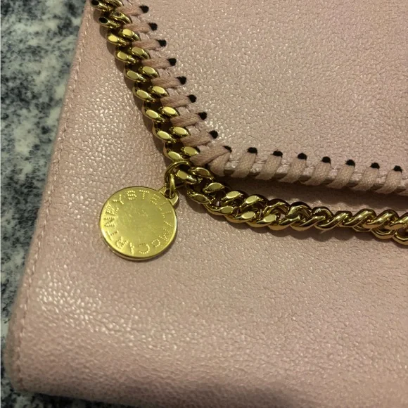 REAL STELLA MCCARTNEY Elegant Pink Chain Shoulder Bag